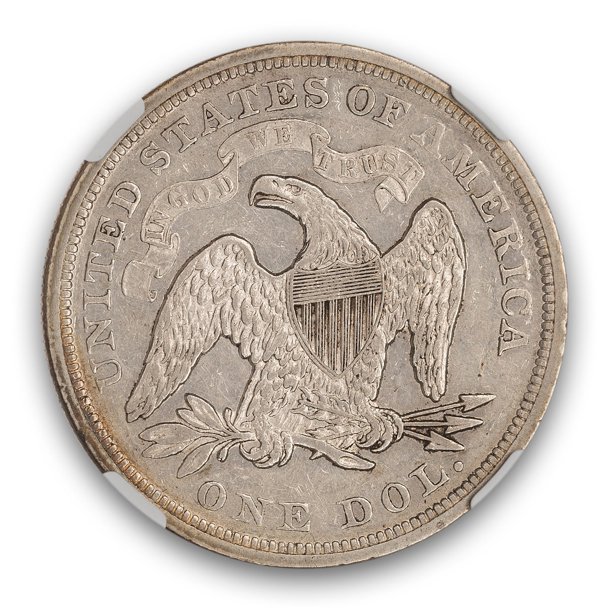 US $1 1872 Liberty Seated NGC EF-40