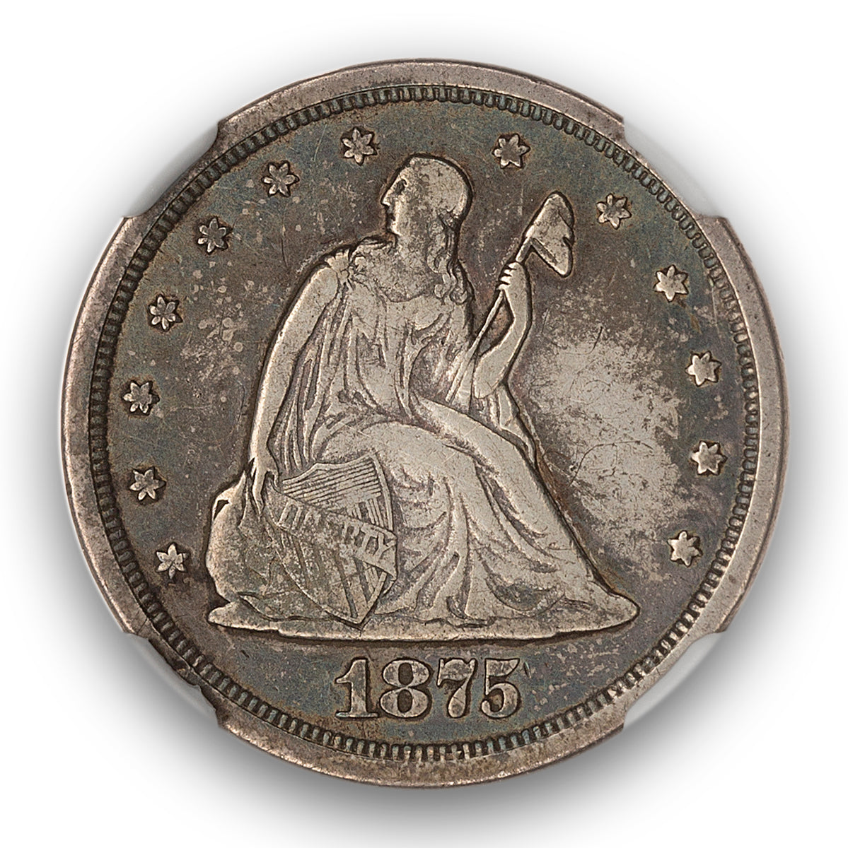 US 20 Cent 1875S NGC VF-20