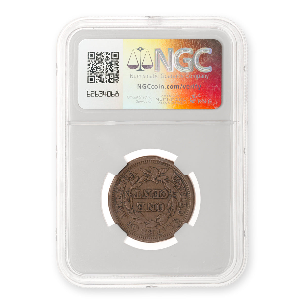 US 1 Cent 1853 NGC AU-50