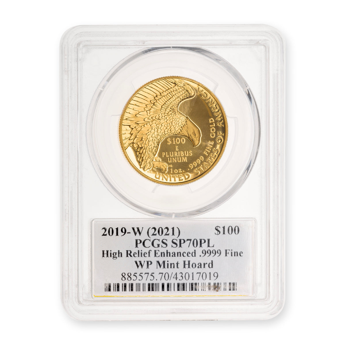 US $20 2019W High Relief Enhanced PCGS SP-70