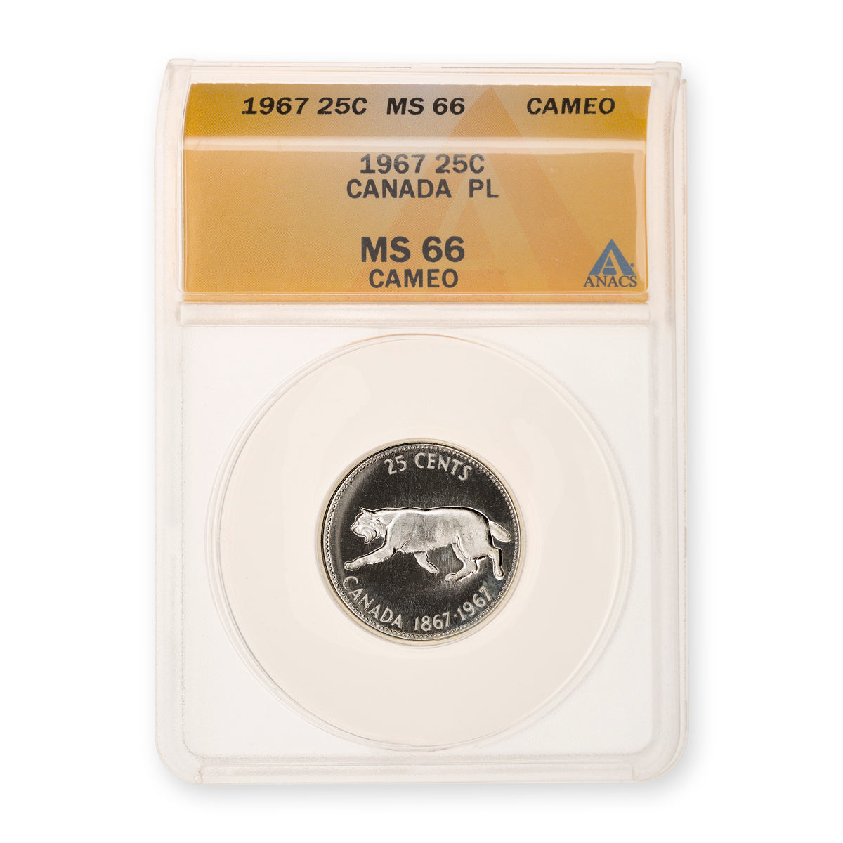 25 Cent 1967 Cameo ANACS PL-66