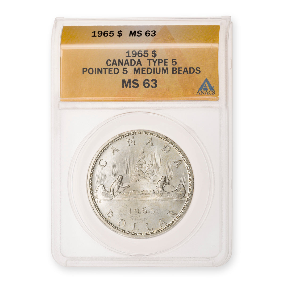 $1 1965 MB, P5, T-5 ANACS MS-63