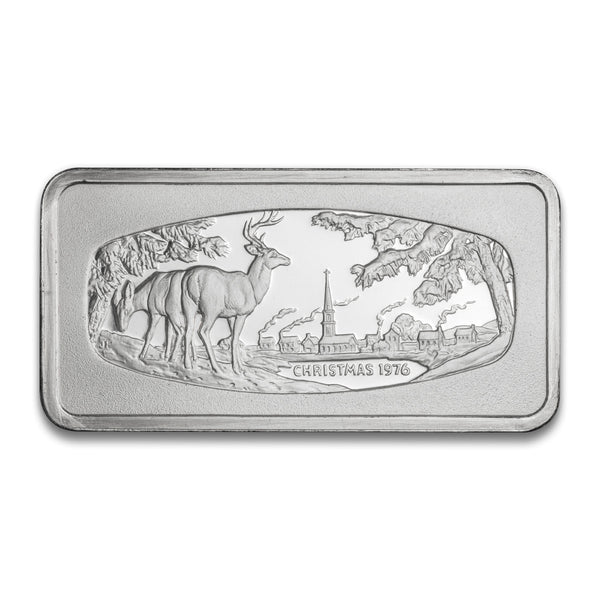 Christmas - Franklin Mint 500 grains sterling silver Silver bar 1976