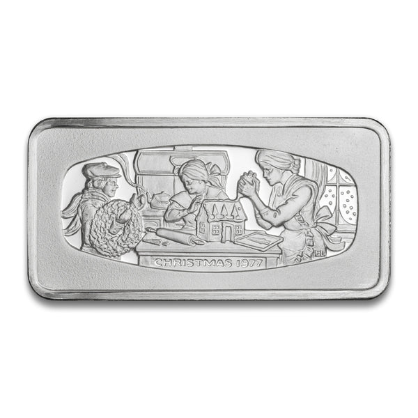 Christmas - Franklin Mint 500 grains sterling silver Silver bar 1977