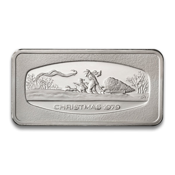 クリントンブッシュ銀貨 Christmas Franklin Mint 500 grains sterling silver Silver bar 1979