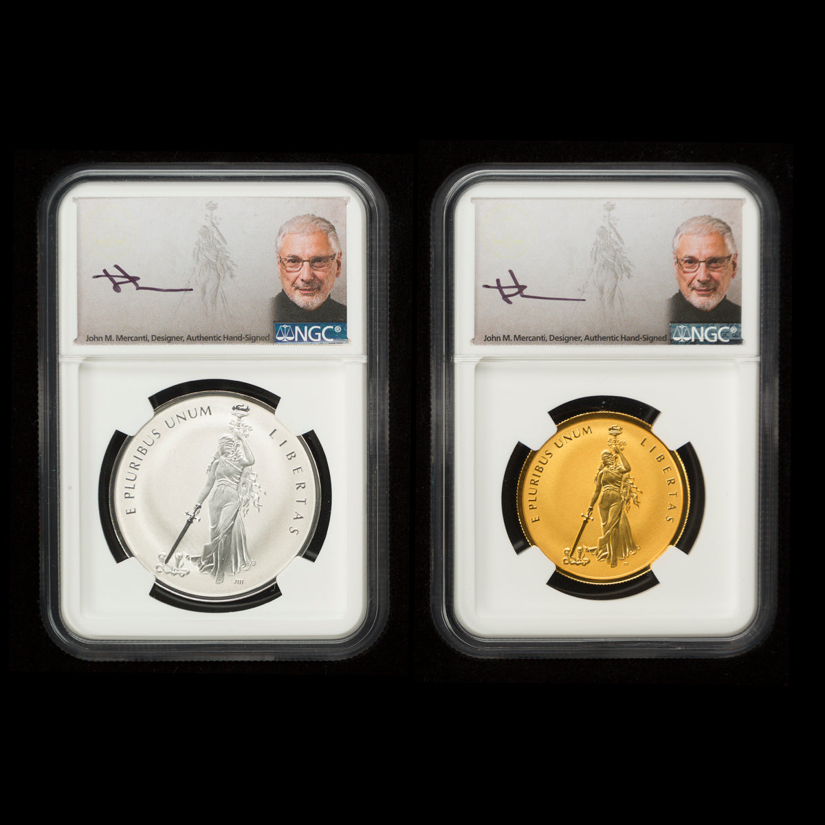 2019 First Day of Production Liberty & Peace: 1 oz Gold, 10 oz Silver,