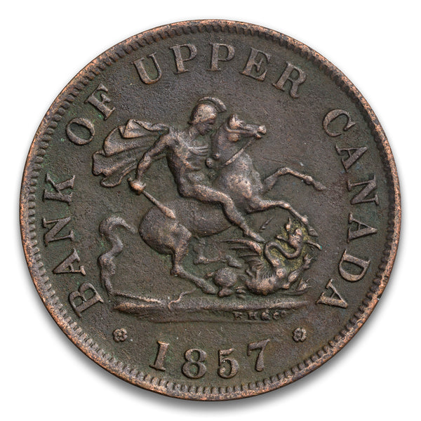 Bank of Upper Canada Base 1/2 penny token 1857