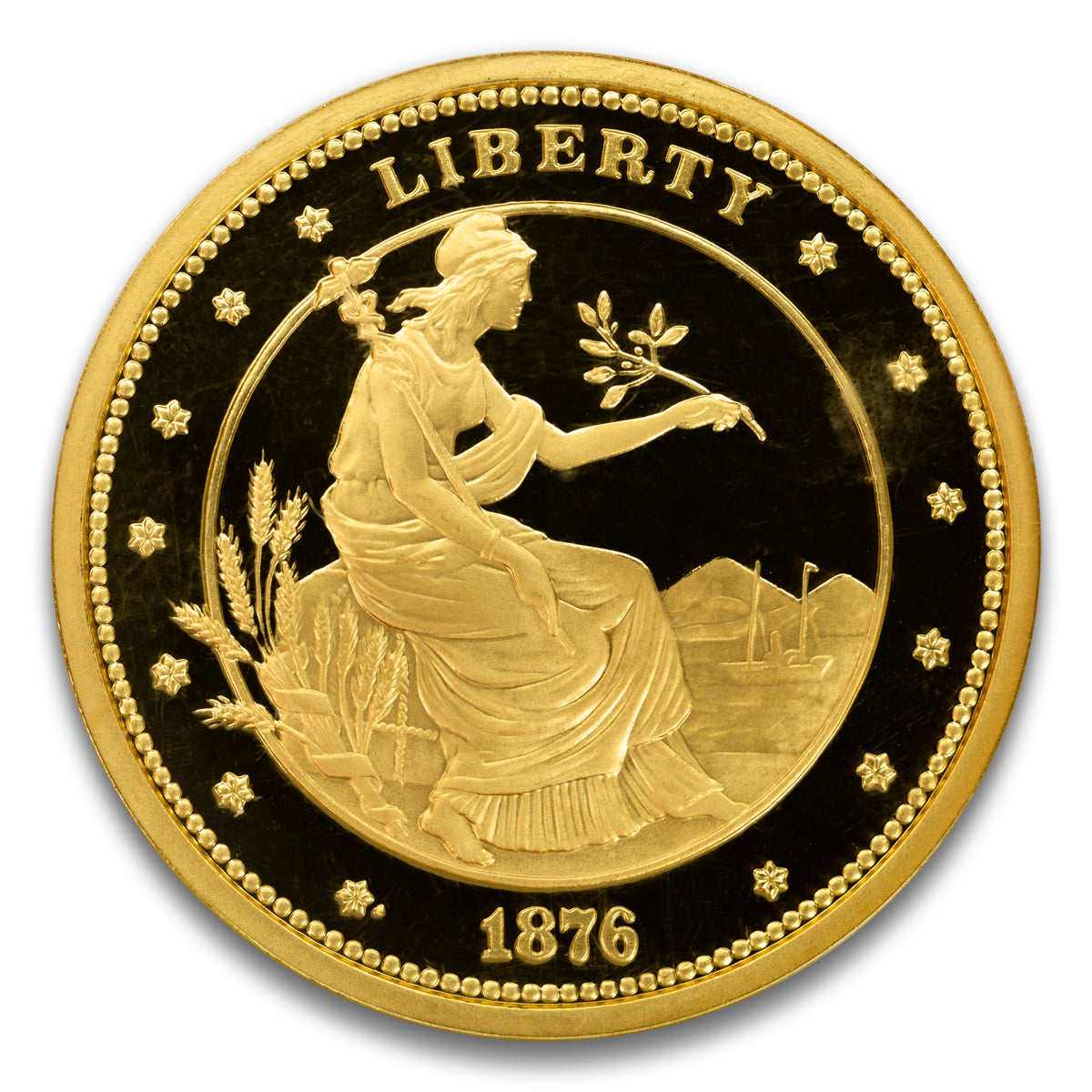 US 2010 100 Dollar Gold Union: George T Morgan 1876 Proposed Design Ultra Cameo Gem Proof - Pure Gold Coin