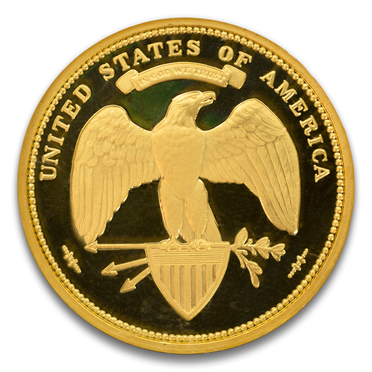 US 2010 100 Dollar Gold Union: George T Morgan 1876 Proposed Design Ultra Cameo Gem Proof - Pure Gold Coin