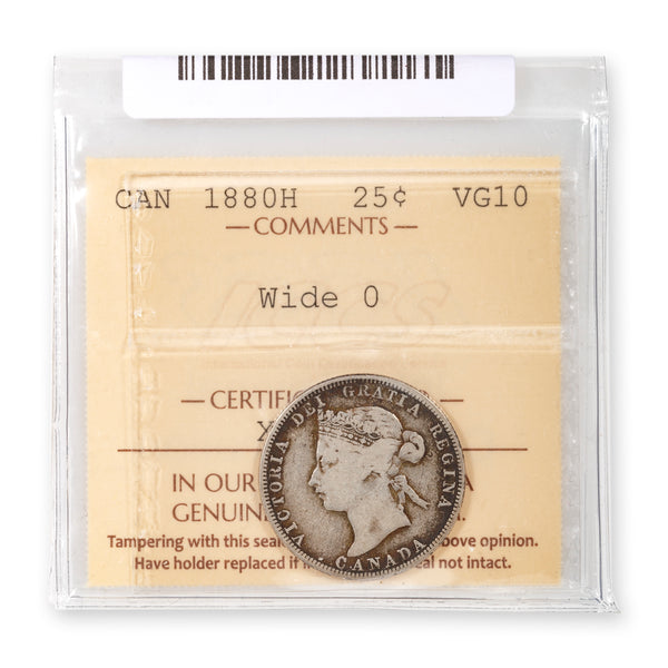 25 Cent 1880H Wide O ICCS VG-10