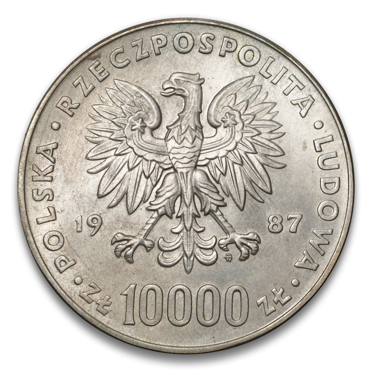 Poland Pope John Paul II Silver 10 000 Zlotych 1987