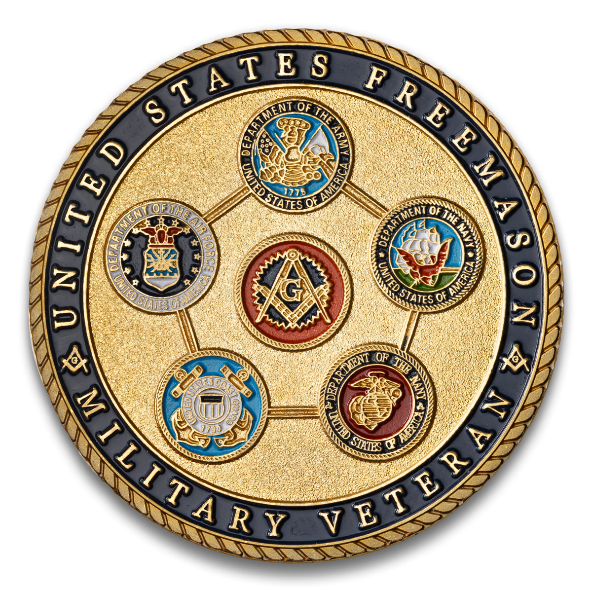 United States Freemason Military Veteran Base medal