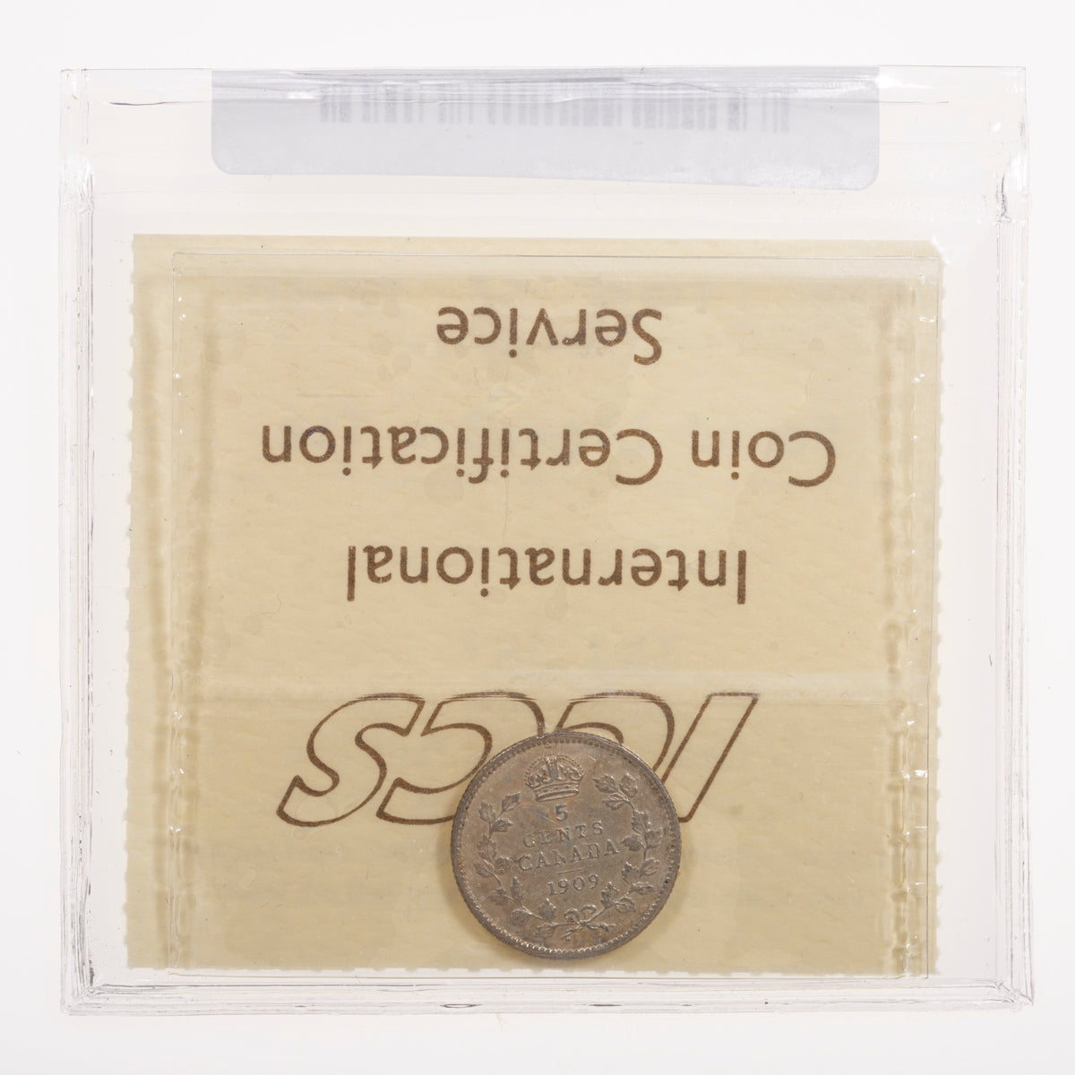 5 Cent 1909 Round Leaves; Bow Tie ICCS EF-40