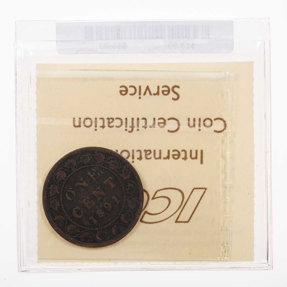 1 Cent 1891 LL LD; Obverse 3 ICCS F-12