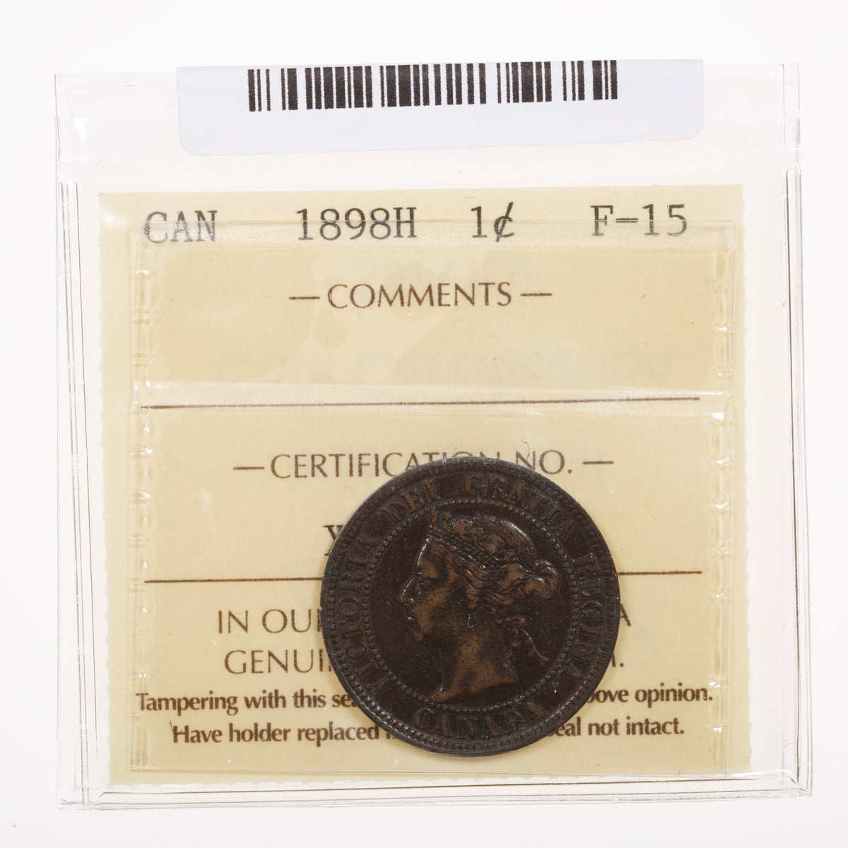 1 Cent 1898H ICCS F-15