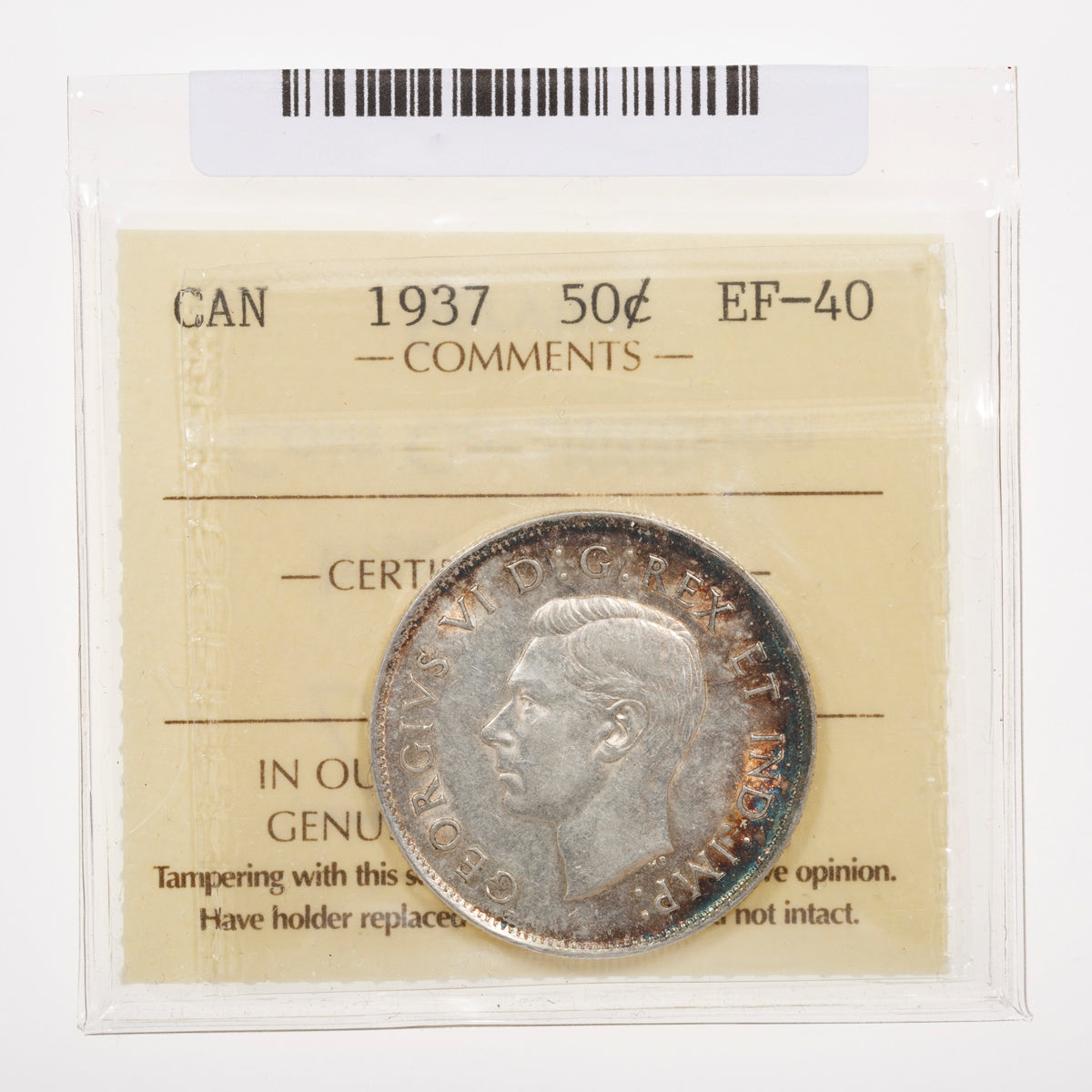 50 Cent 1937 ICCS EF-40
