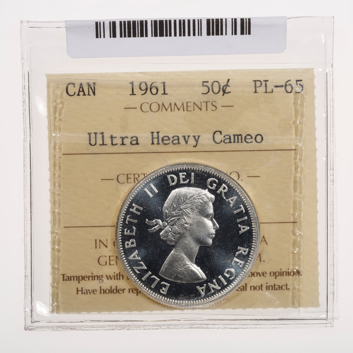 50 Cent 1961 Ultra Heavy Cameo ICCS PL-65
