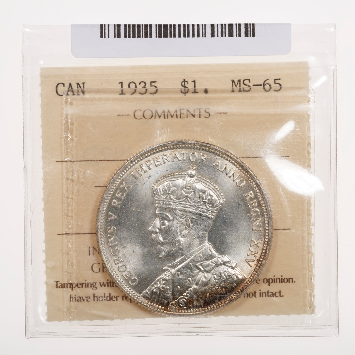 $1 1935 ICCS MS-65