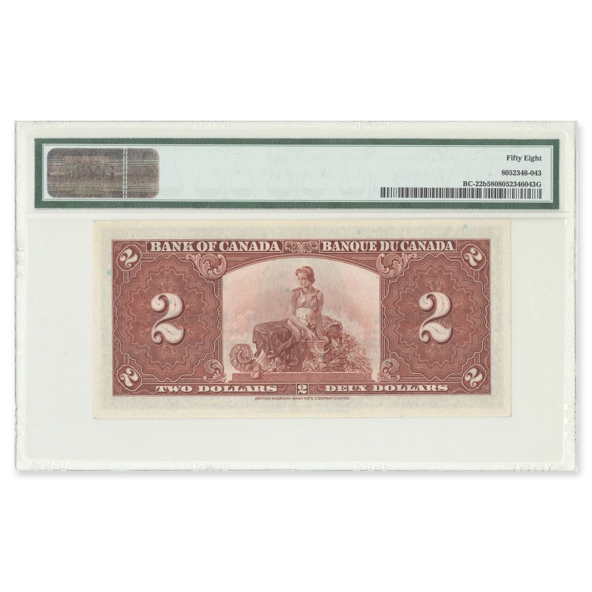 $2 1937 BC-22b Gordon-Towers Prefix J/B PMG AU-58