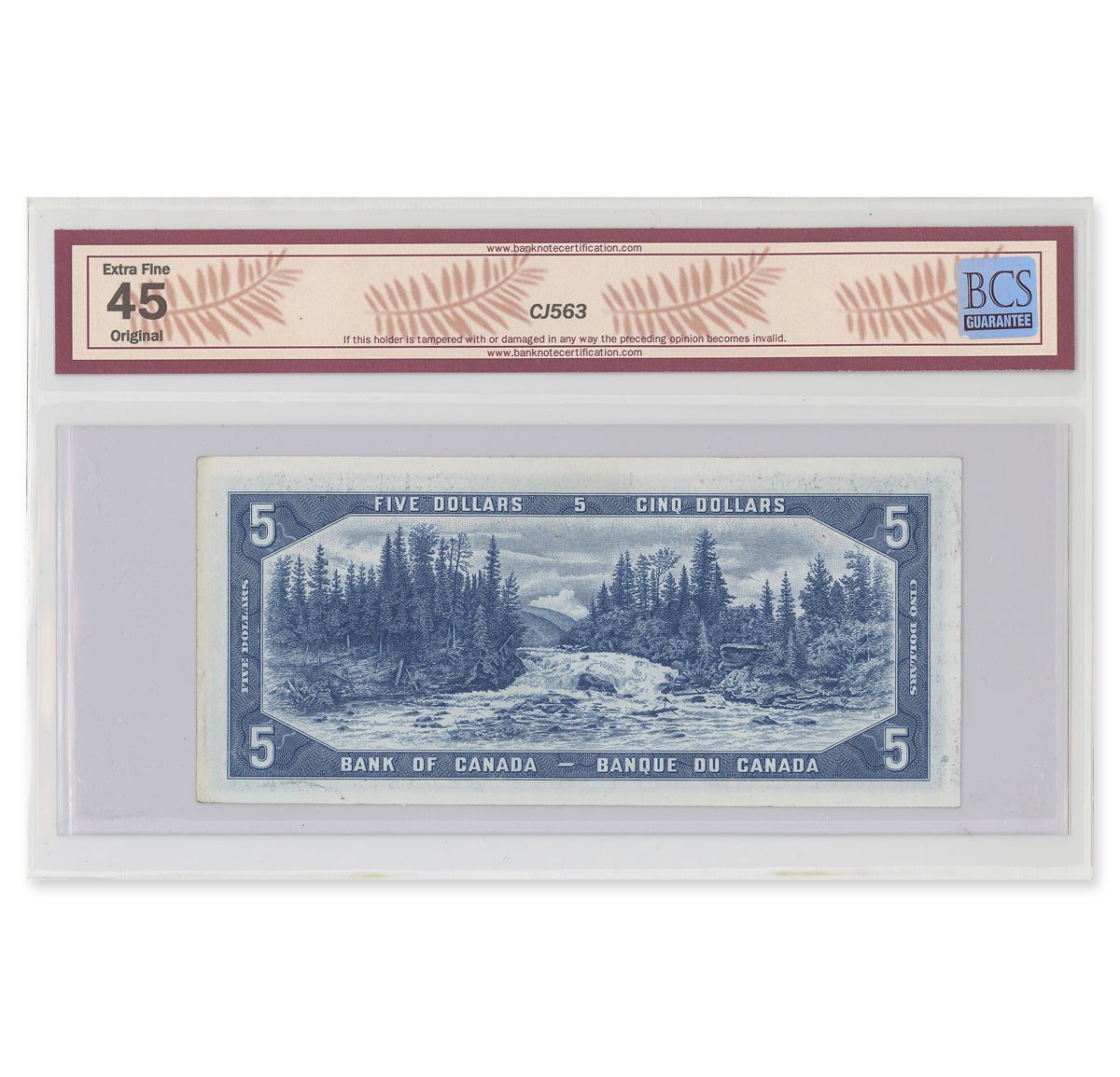 $5 1954 Devil's Face Series BC-31b Beattie-Coyne Prefix H/C BCS EF-45