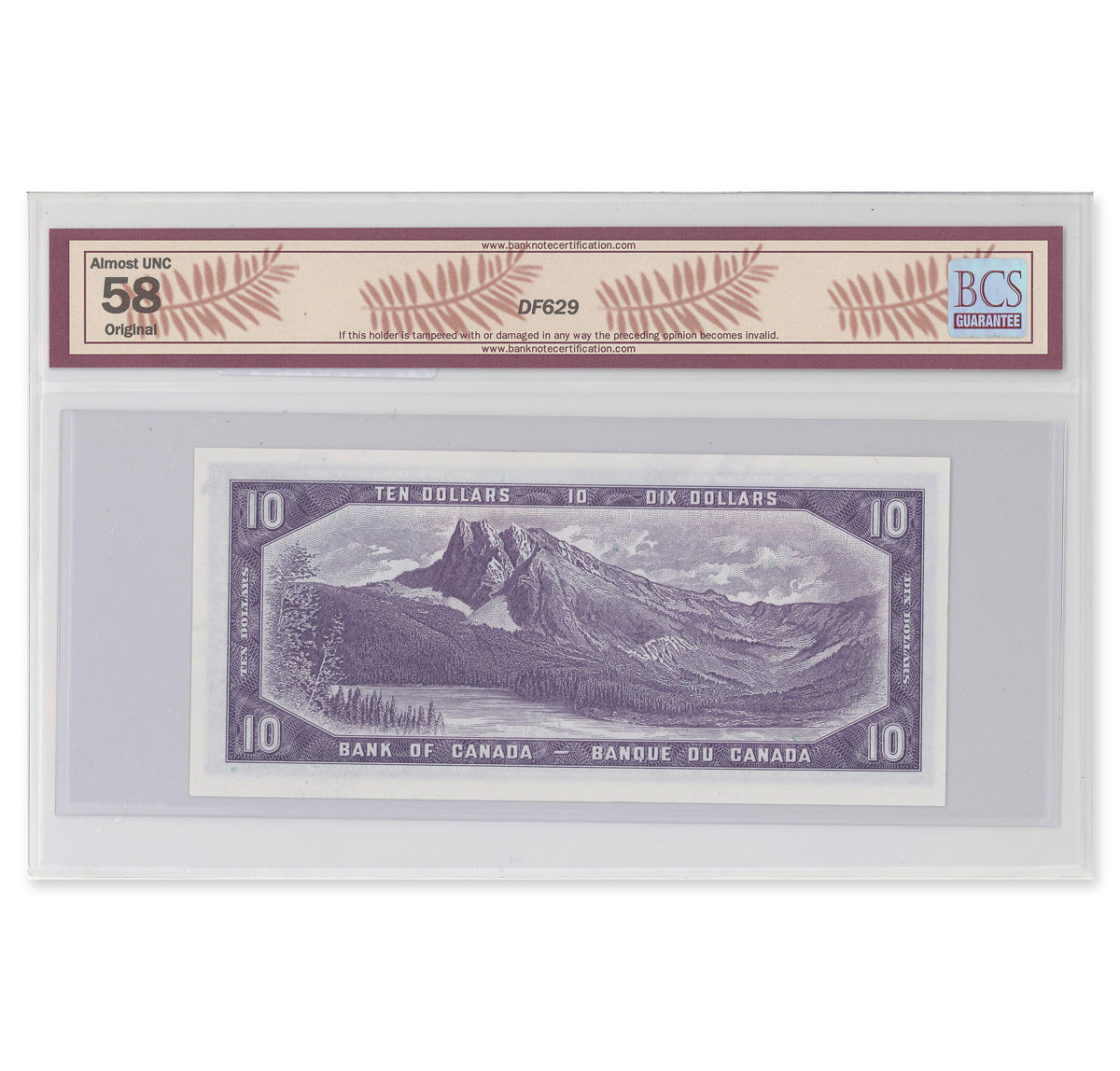 $10 1954 Modified Series BC-40a Beattie-Coyne Prefix Y/D BCS AU-58