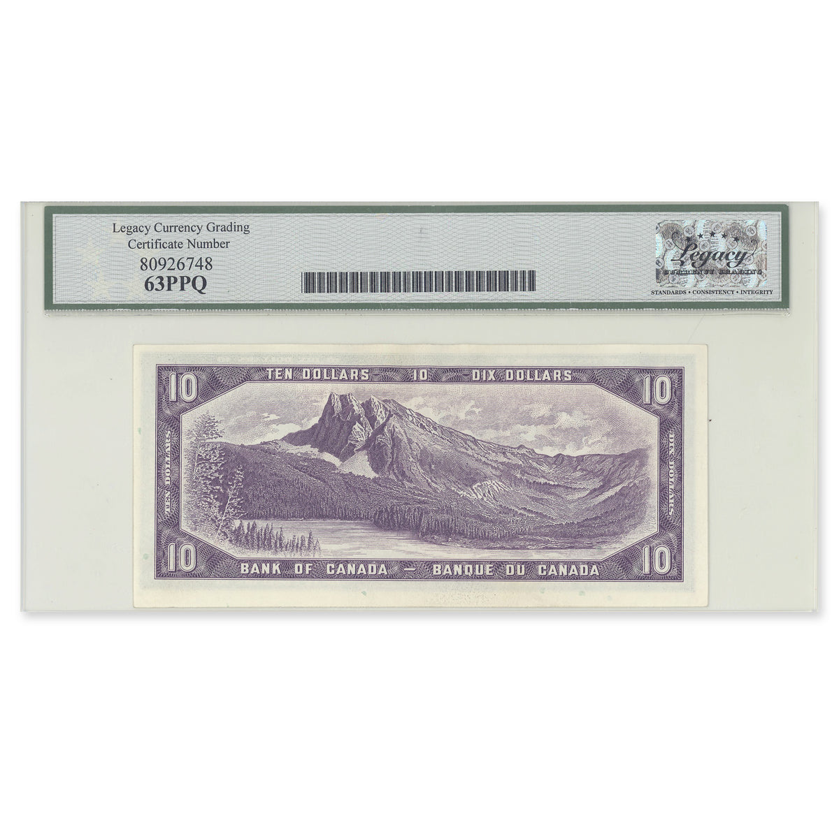 $10 1954 Modified Series BC-40b Beattie-Rasminsky Prefix D/T Legacy CUNC-63