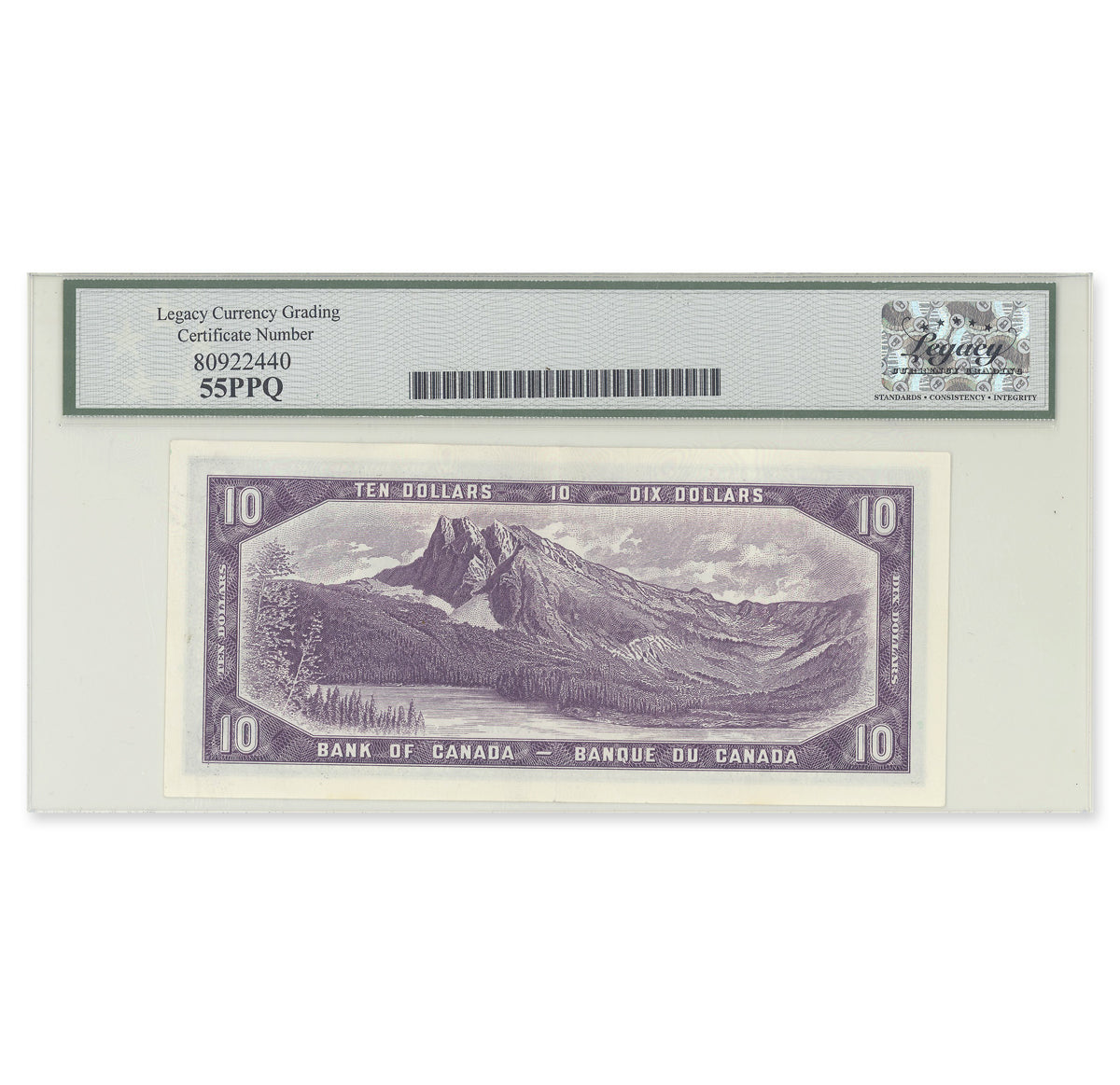 $10 1954 Modified Series BC-40b Beattie-Rasminsky Prefix I/T Legacy AU-55