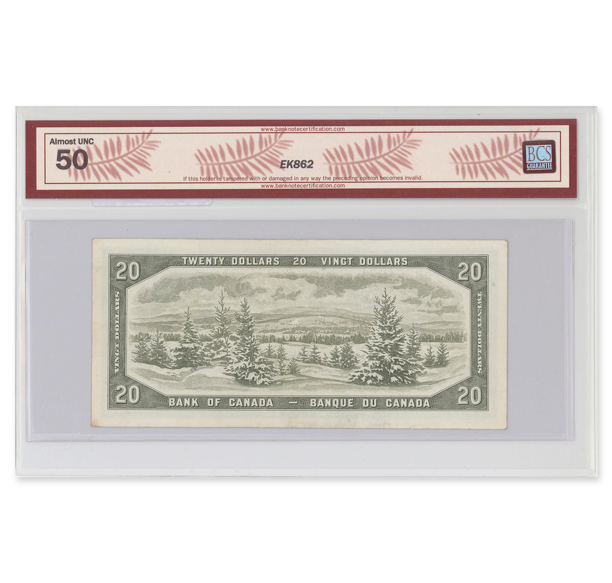 $20 1954 Modified Series BC-41b Beattie-Rasminsky Prefix C/W BCS AU-50