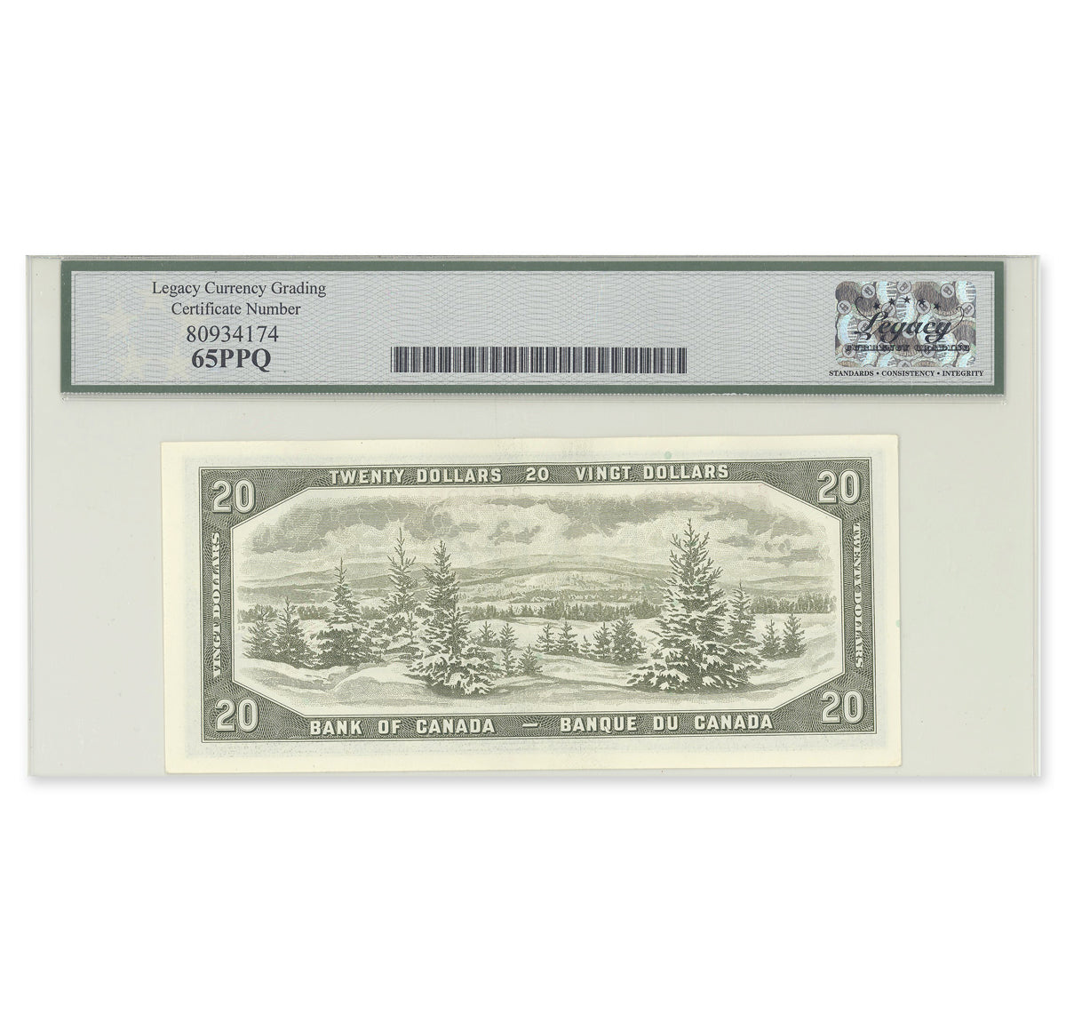 $20 1954 Modified Series BC-41b Beattie-Rasminsky Prefix B/W Legacy GUNC-65