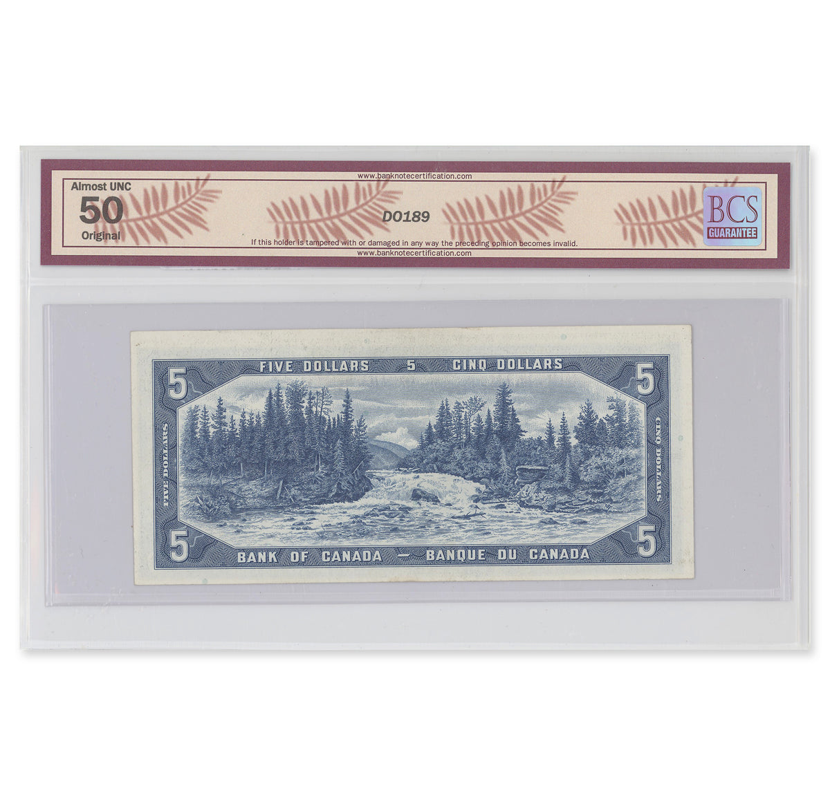 $5 1954 Modified Series BC-39bA Beattie-Rasminsky Prefix *S/S BCS AU-50