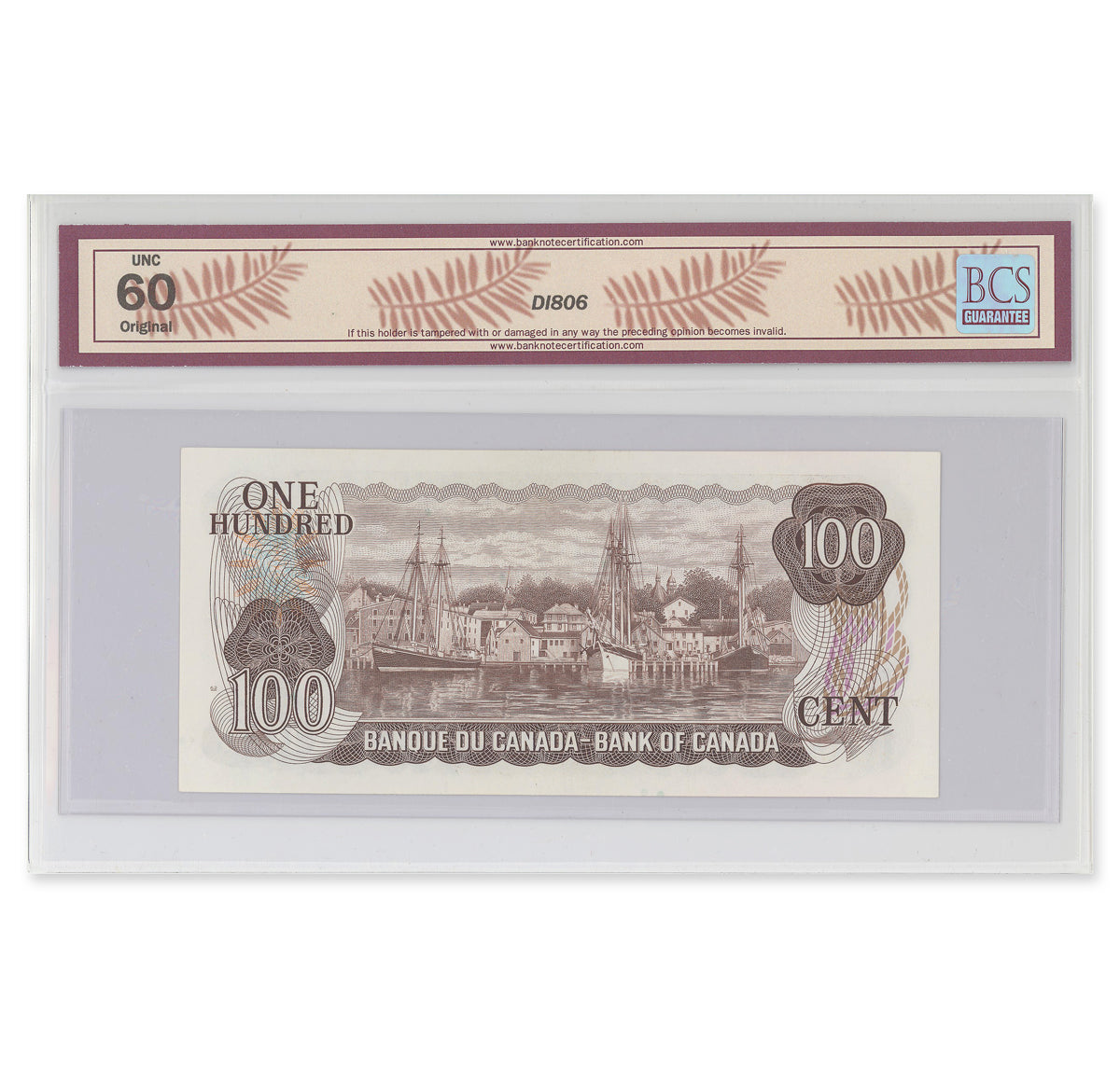 $100 1975 BC-52b Crow-Bouey Prefix AJK BCS UNC-60