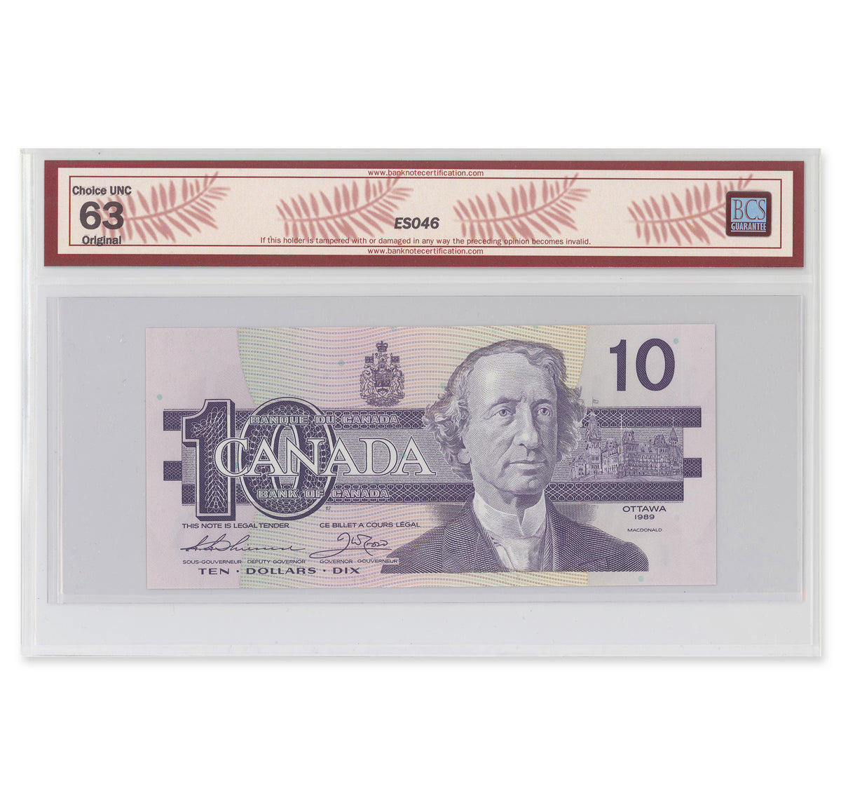 $10 1989 BC-57a Thiessen-Crow Prefix AEA BCS CUNC-63