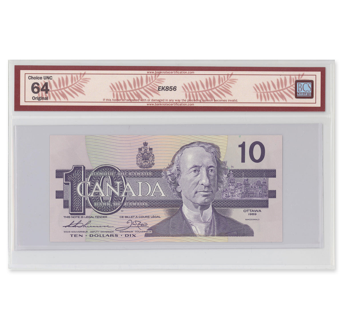 $10 1989 BC-57a Thiessen-Crow Prefix ATL BCS CUNC-64