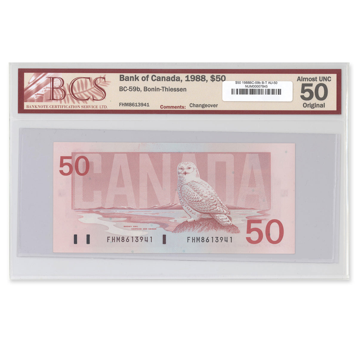 $50 1988 BC-59b Bonin-Thiessen Prefix FHM BCS AU-50
