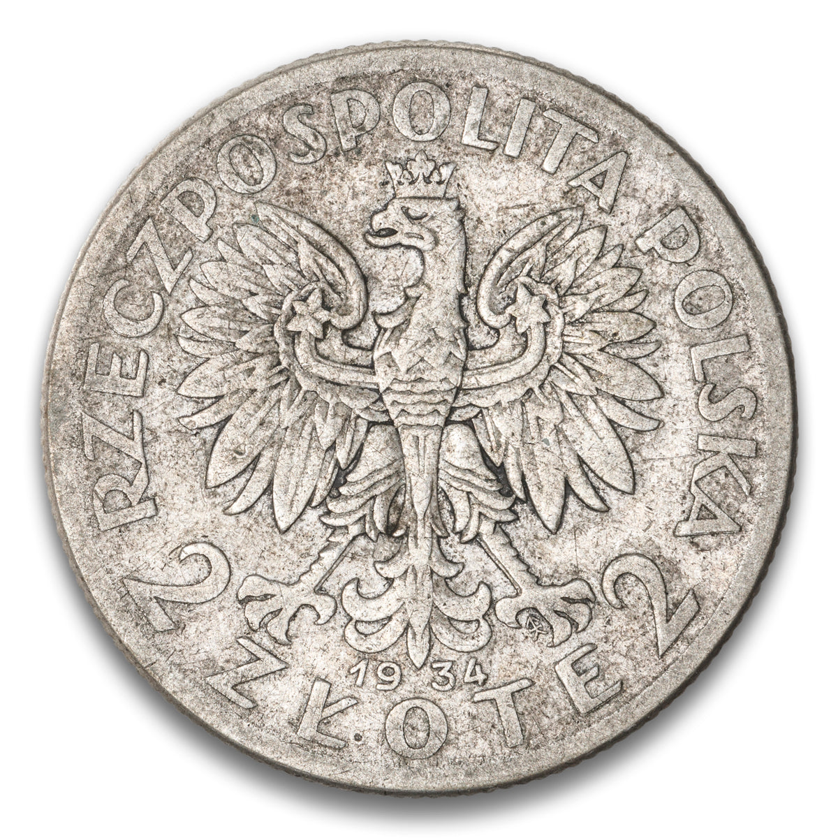 Poland Silver 2 Zlotych 1934