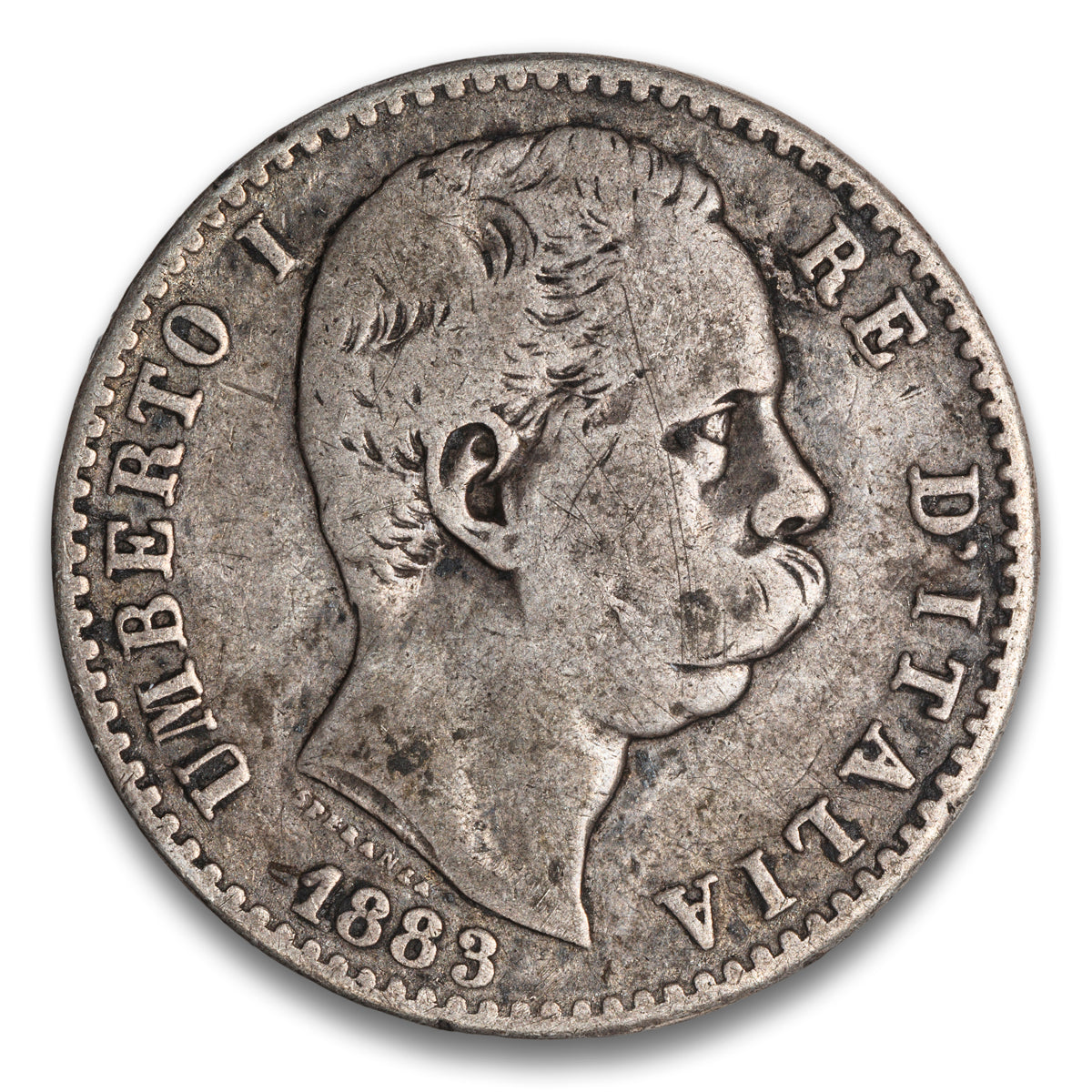 Italy Silver 2 Lire 1883 R