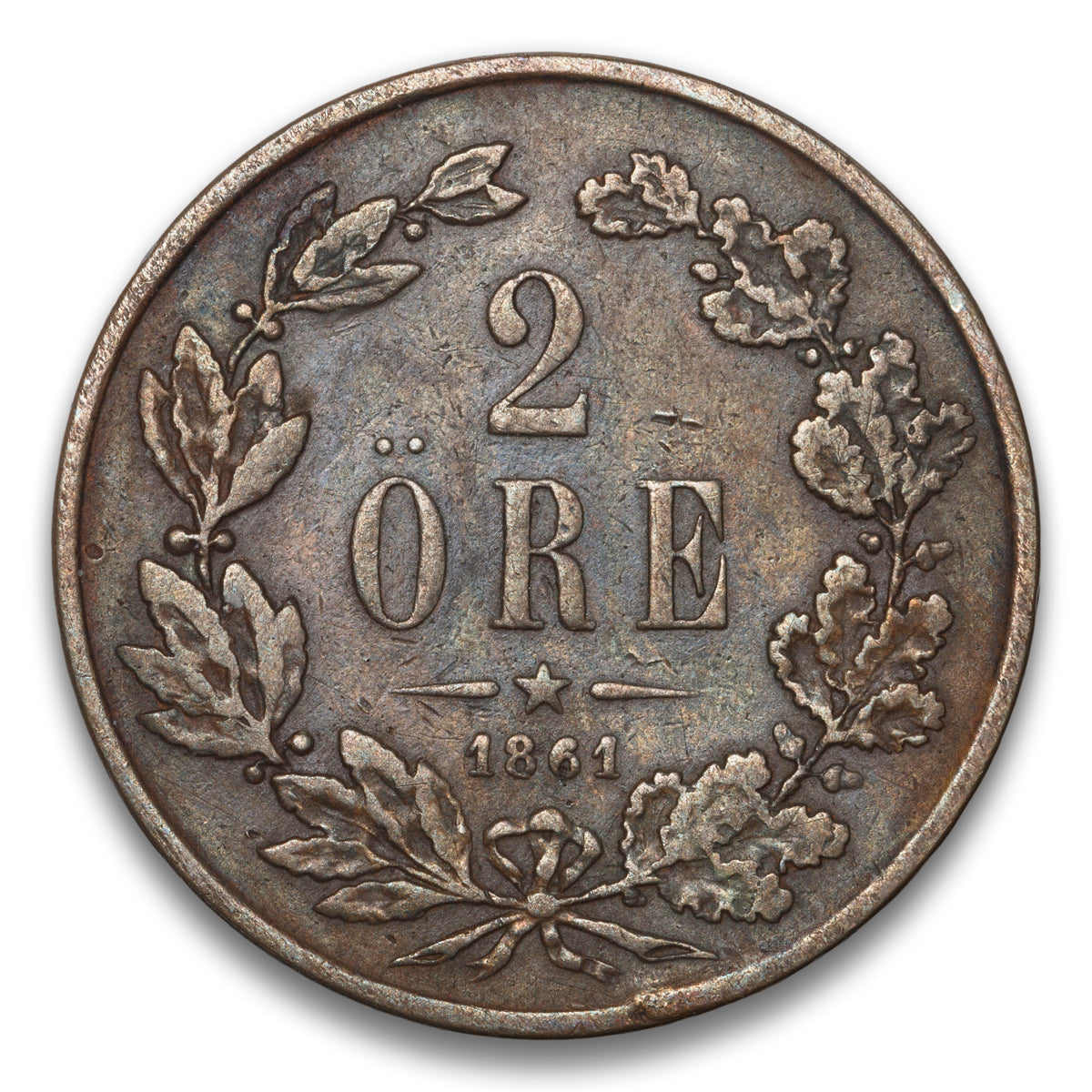 Sweden Base 2 Ore 1861