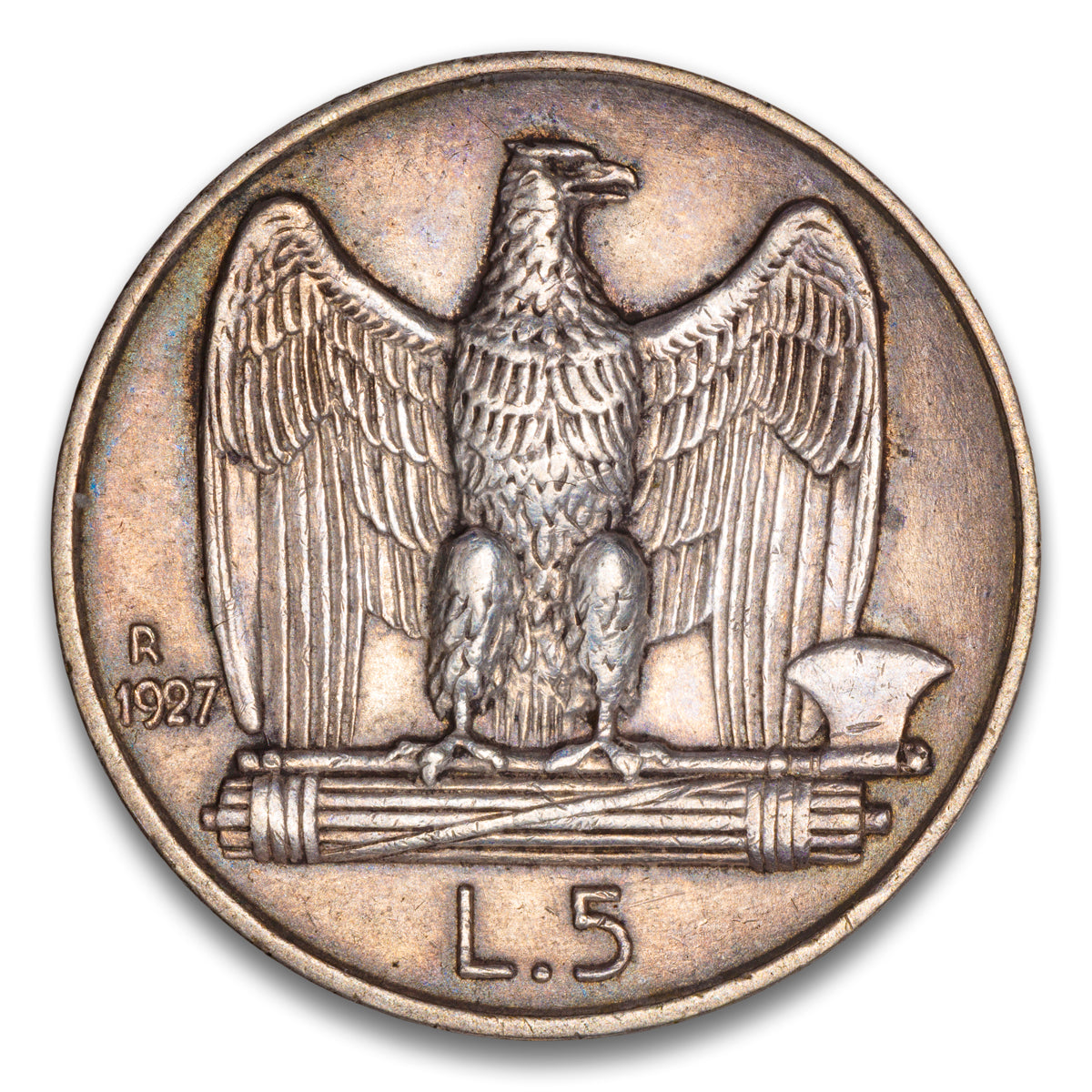 Italy Silver 5 Lire 1927 R
