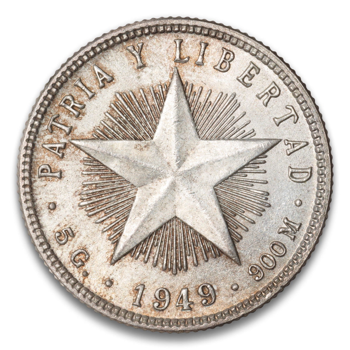 Cuba Silver 20 Centavos 1949