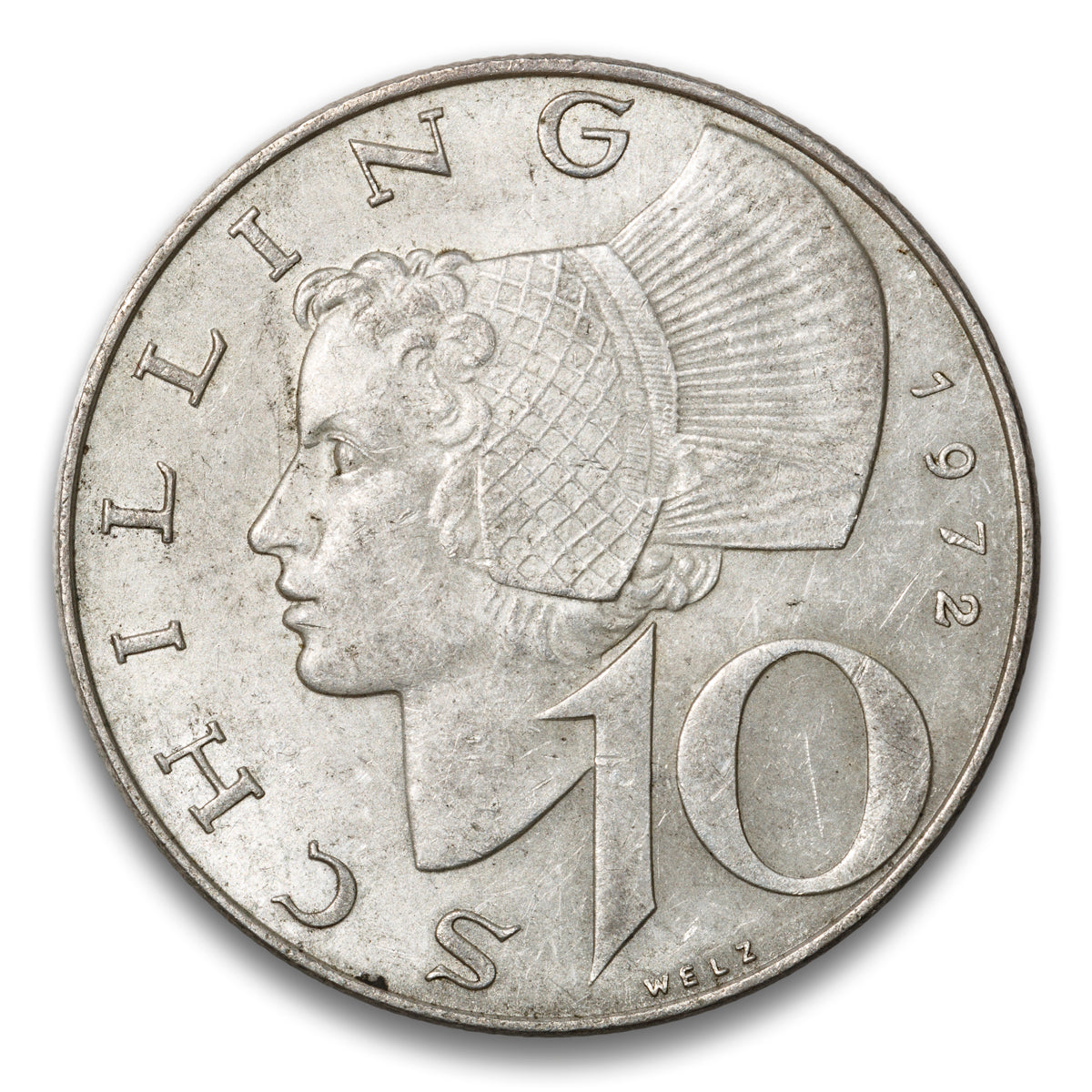 Austria Silver 10 Schilling 1972