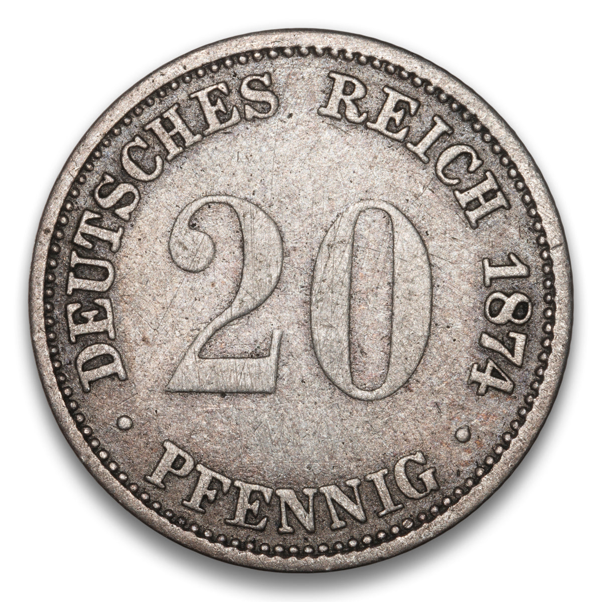 Germany Silver 20 Pfennig 1874 A