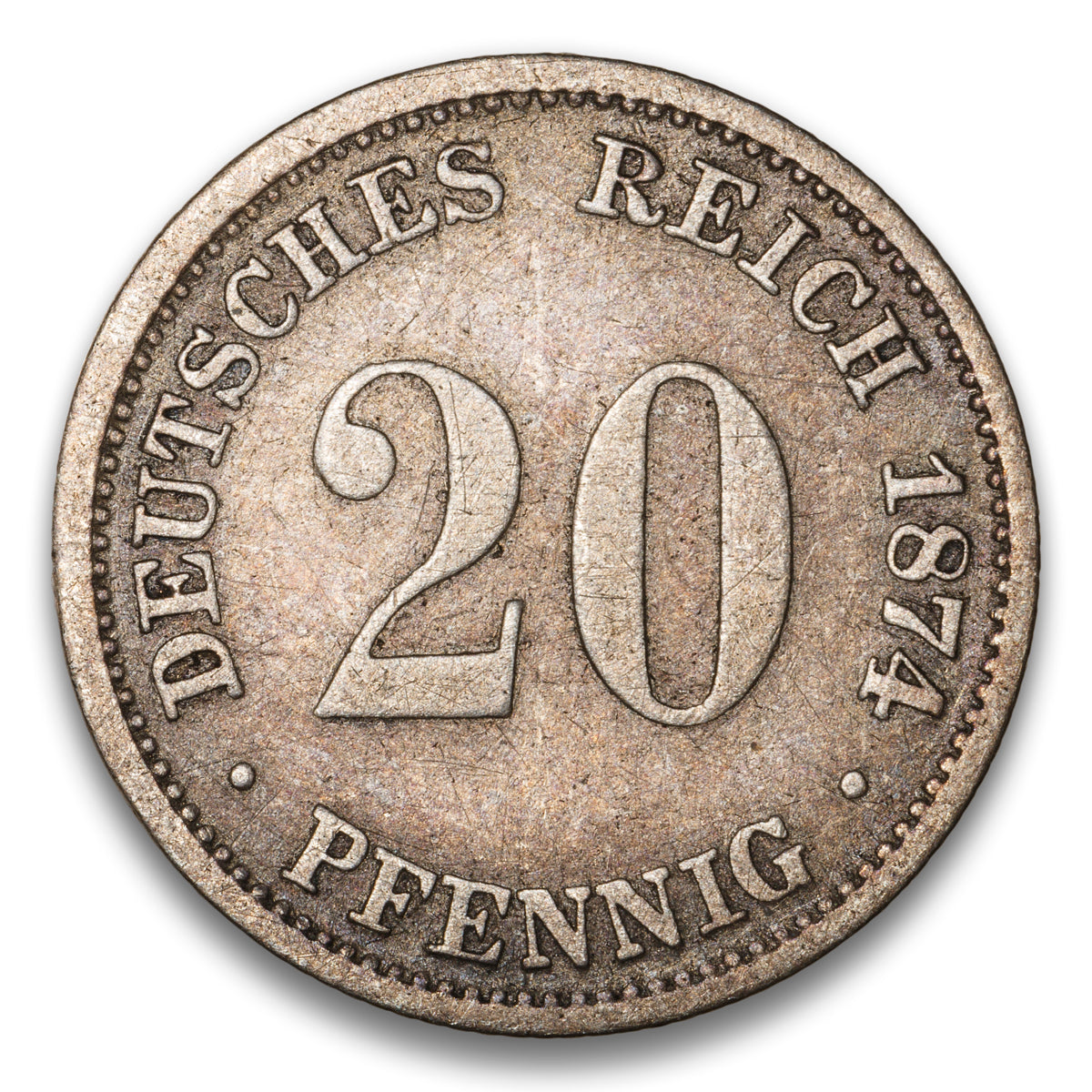 Germany Silver 20 Pfennig 1874 D