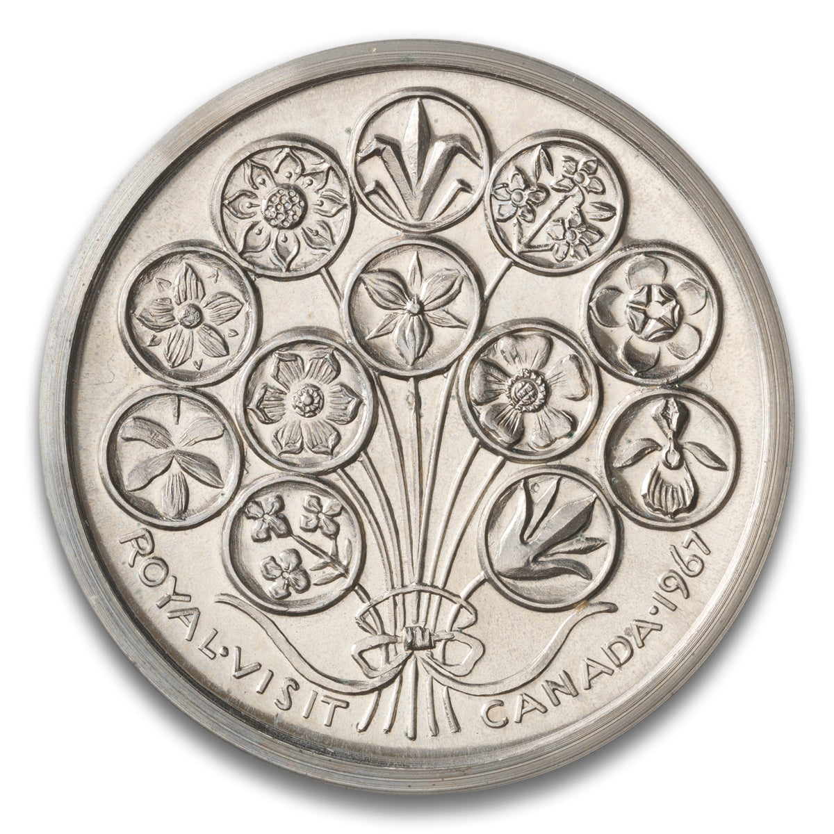 Royal Visit Canada Centennial by Dora De Pedry-Hunt / Antique NS Base medal 1967