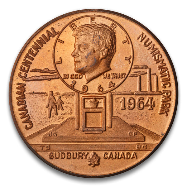 John F Kennedy - Cu Canada Centennial Numismatic Park - Sudbury, ON Ba