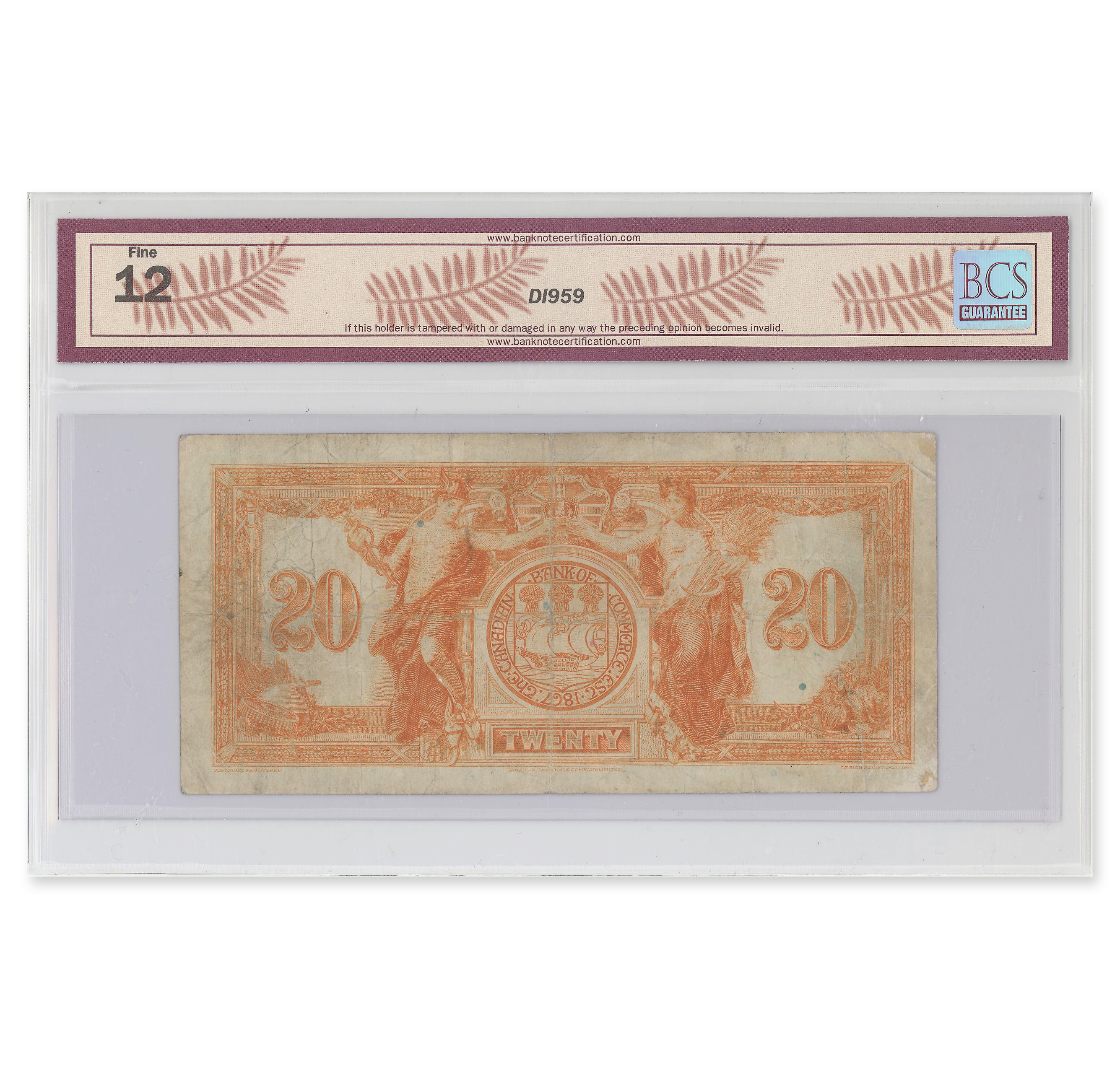 $20 1935 75-18-10 Canadian Bank of Commerce Aird-Logan BCS VF-25