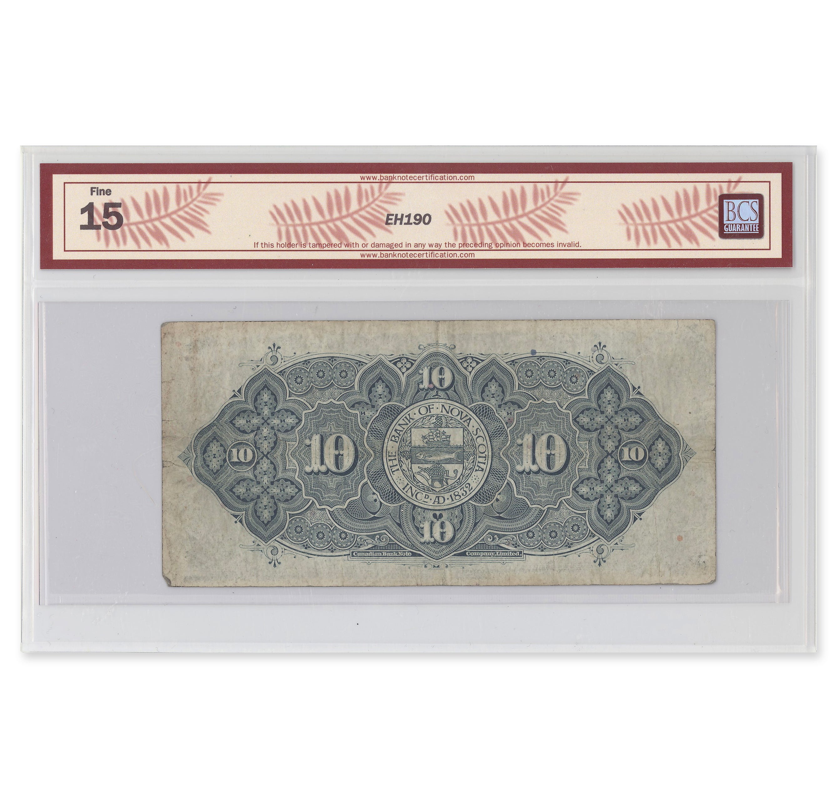 $10 1935 550-36-04 Bank of Nova Scotia McLeod-Patterson BCS F-15