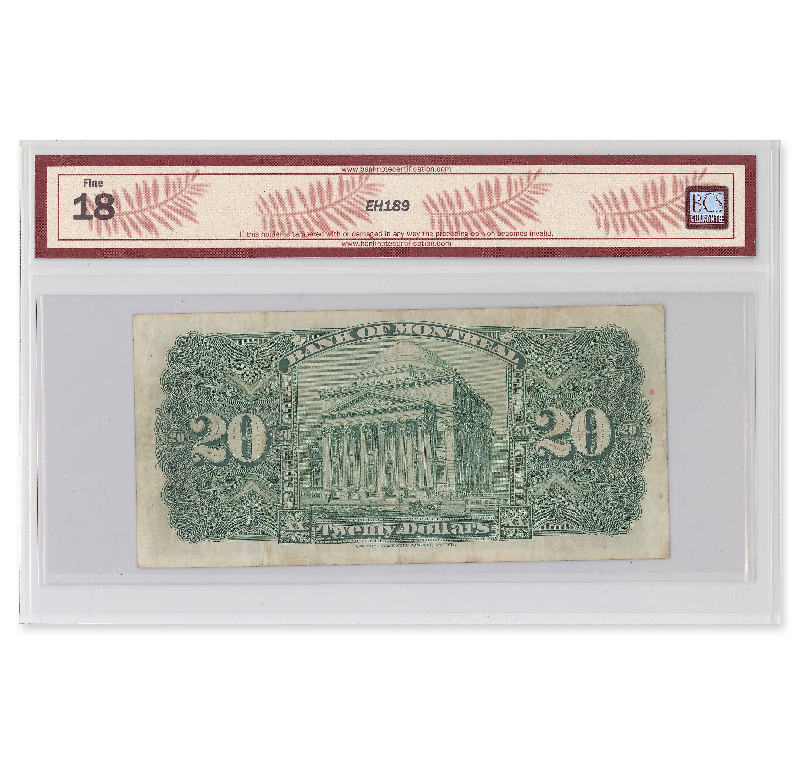 $20 1935 505-60-06 The Bank of Montreal Dodds-Gordon BCS F-18