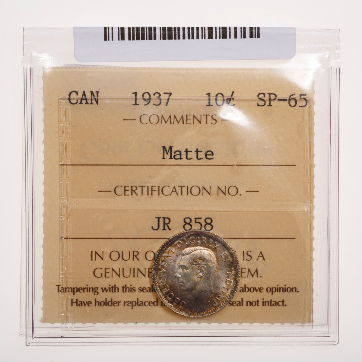 10 Cent 1937 Matte ICCS SP-65