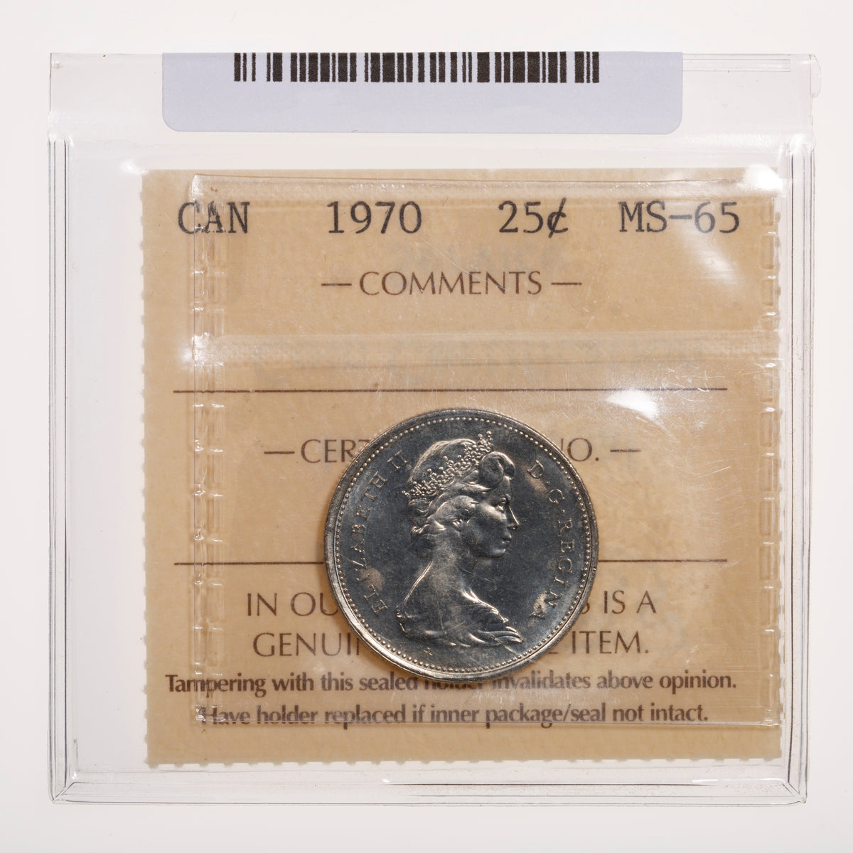 25 Cent 1970 ICCS MS-65