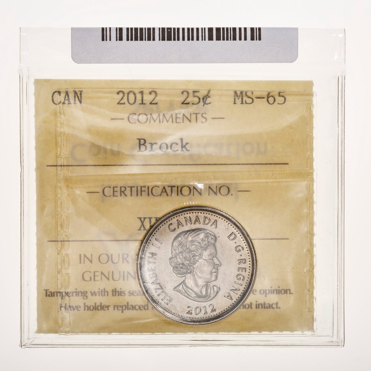 25 Cent 2012 ICCS MS-65